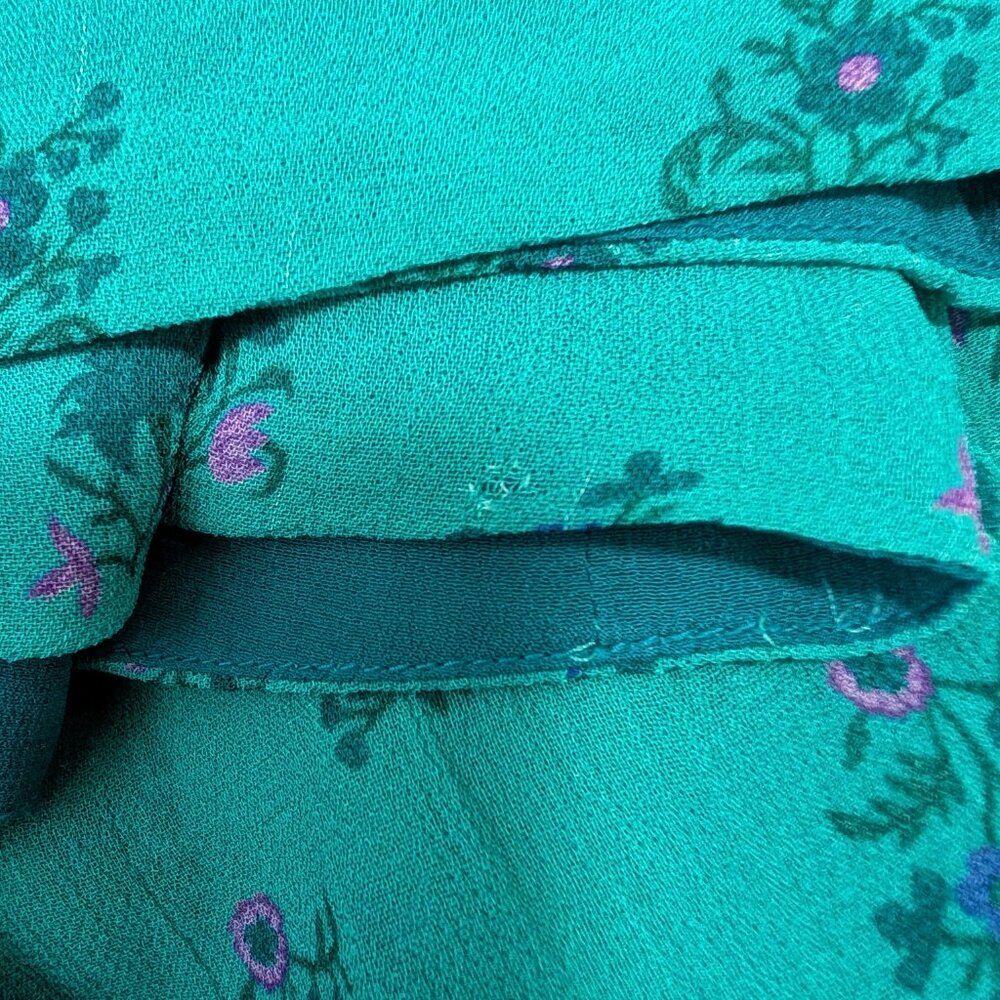 Soft Surroundings Womens Size S Bronte Blue Green Beaded Kaftan Tunic Top Flaw - Picture 9 of 11
